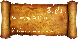 Baranyay Csilla névjegykártya